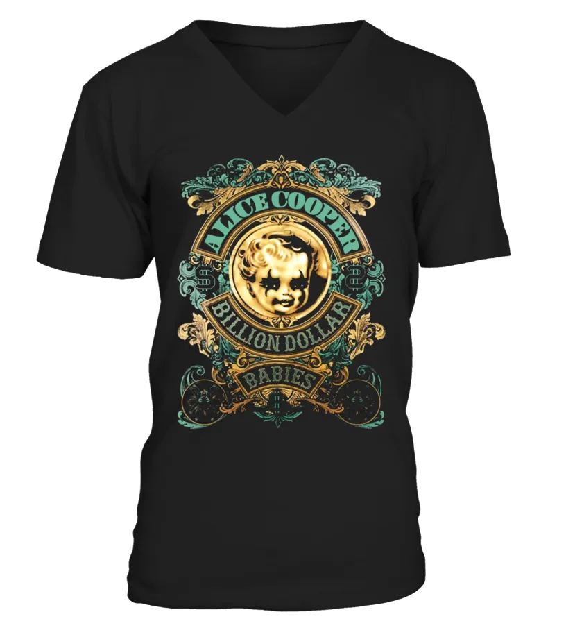 100GLR011. ALICE COOPER  BILLION DOLLAR BABIES (1973) BK 2 CAMISETA CUELLO EN V UNISEX