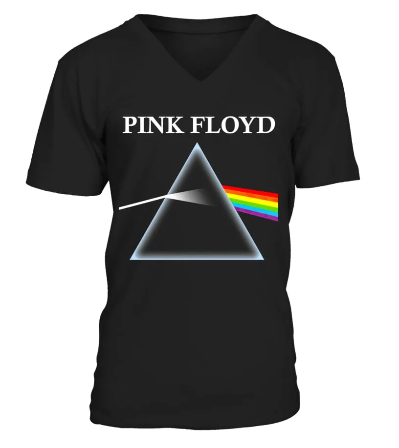 100IB003BK. PINK FLOYD, “THE DARK SIDE OF THE MOON” CAMISETA CUELLO EN V UNISEX