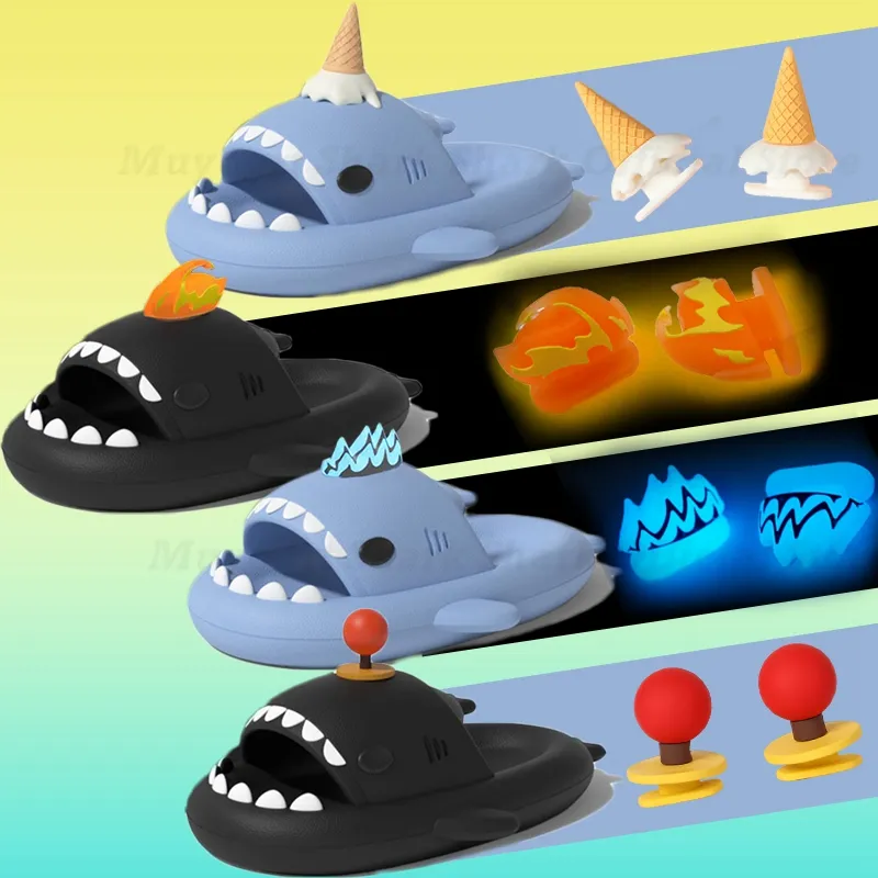 2 piezas de aletas desmontables para zapatillas de tiburón verano zapatillas de tiburón para adultos zapatos de helado accesorio