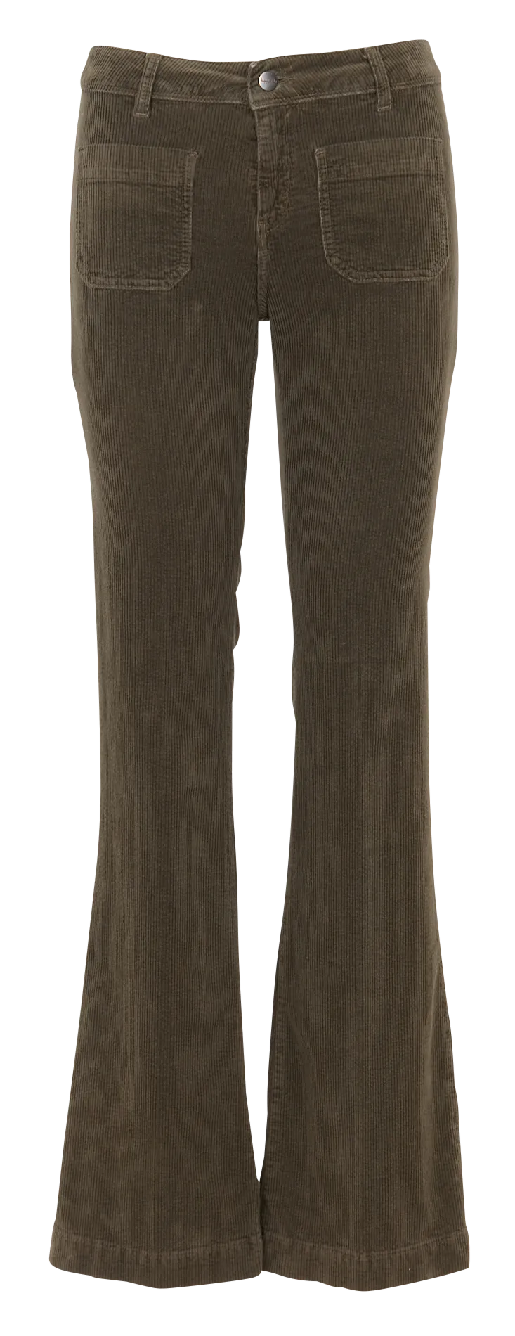 ACQUAVERDE Pantalón pata de elefante de mezcla de algodón en caqui