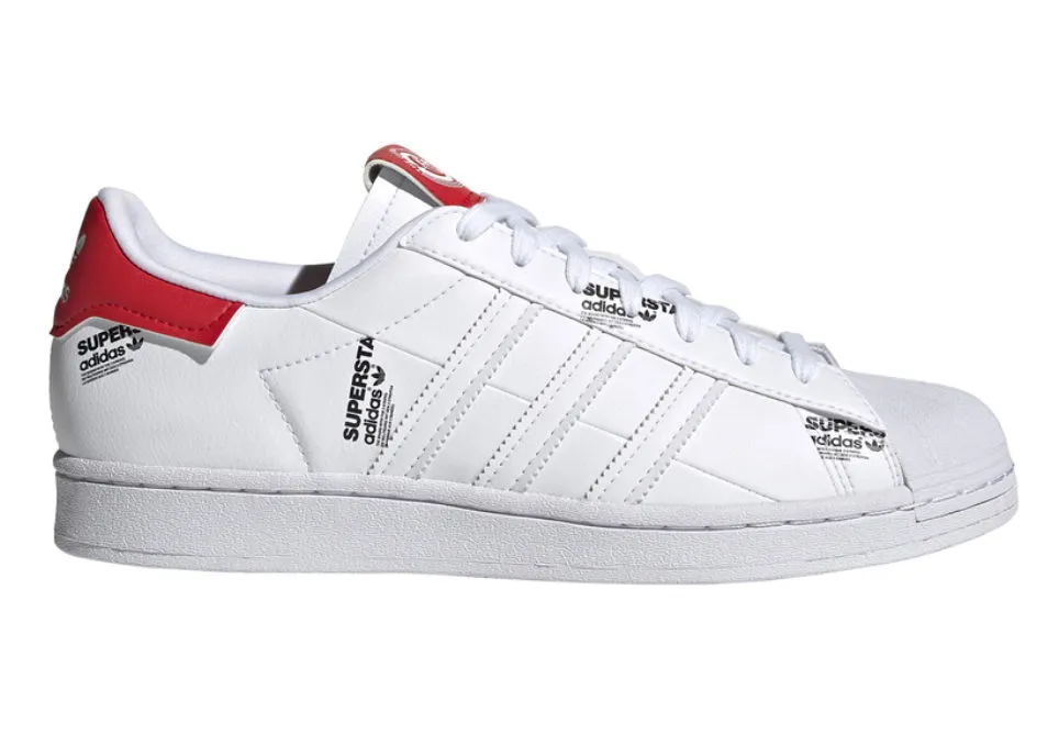 adidas Originals Superstar Vivid Red Logo Print
