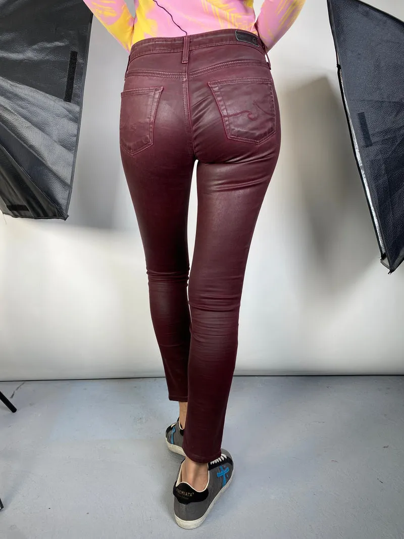 AG Pantalón Coating Engomado Vinotinto