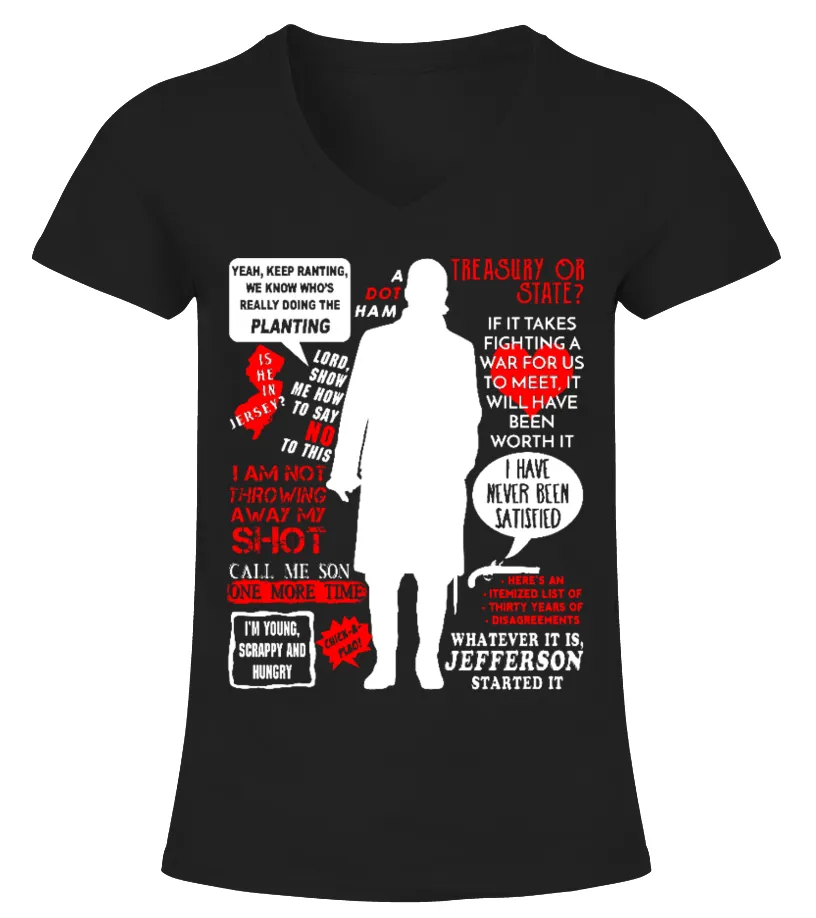 ALEXANDER HAMILTON QUOTES HOT TSHIRT CAMISETA CUELLO PICO MUJER
