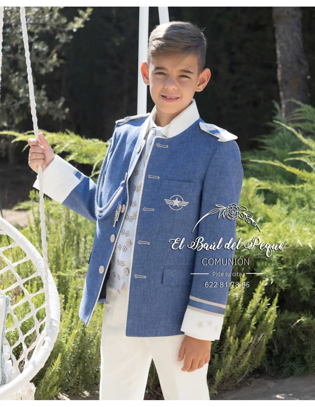 Almirante Comunión Amalio Rubio Azul Chaleco y Corbata