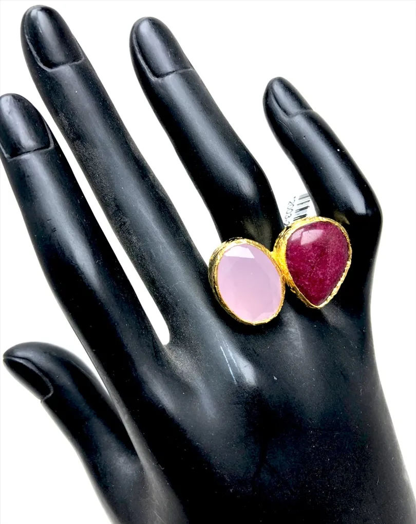 ANILLOS Y SORTIJAS DE MUJER CON PIEDRAS EN TONOS ROSAS Y ROJOS