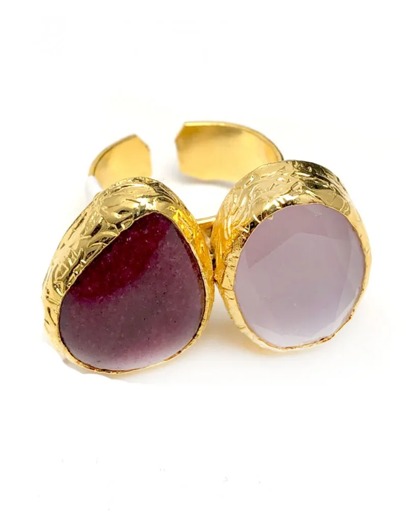 ANILLOS Y SORTIJAS DE MUJER CON PIEDRAS EN TONOS ROSAS Y ROJOS