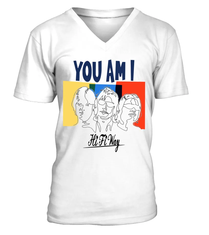 AUS008WT. YOU AM I  HI FI WAY CAMISETA CUELLO EN V UNISEX