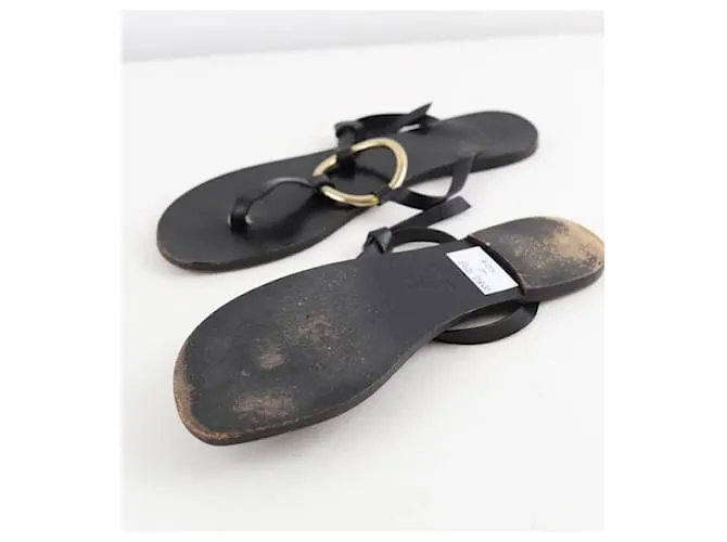 Autre Marque Zapatos sandalias de cuero. Negro 