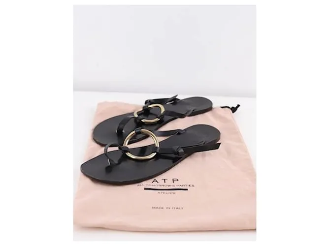 Autre Marque Zapatos sandalias de cuero. Negro 