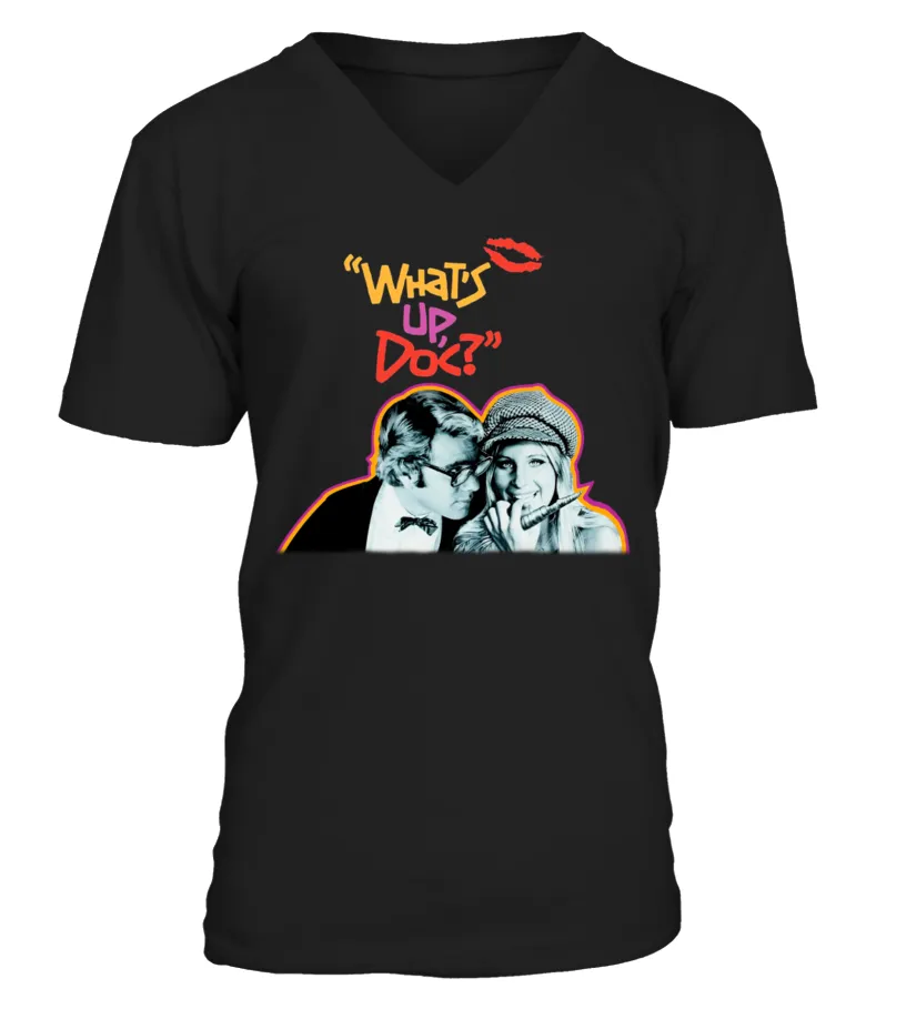 BARBRA STREISAND AND RYAN O'NEAL  WHAT'S UP, DOC? (1) CAMISETA CUELLO EN V UNISEX