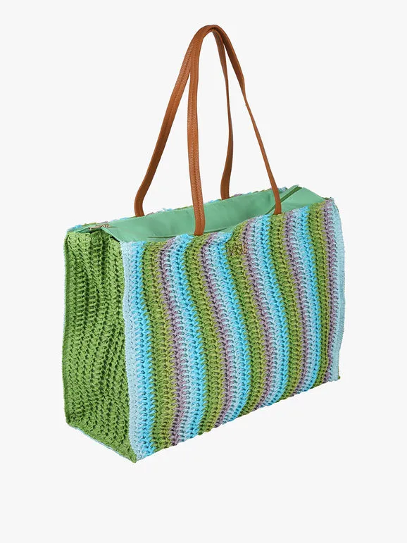 Basile Bolso de playa de paja de colores
