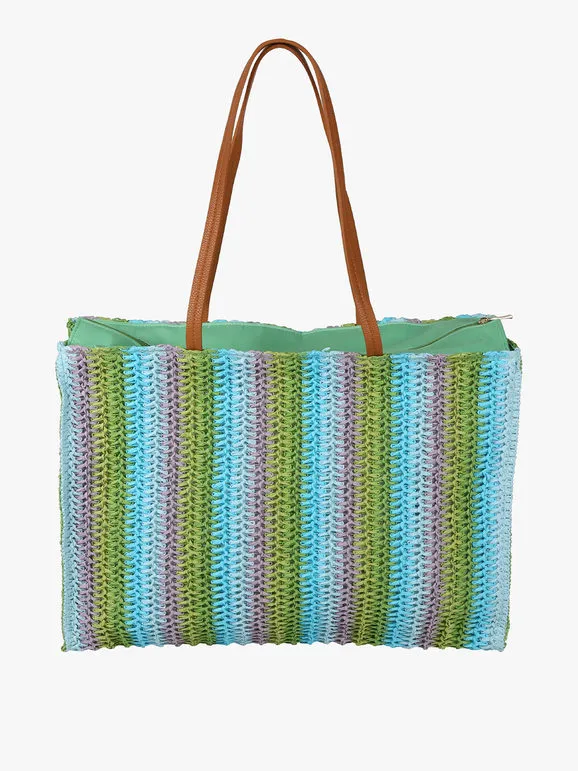 Basile Bolso de playa de paja de colores