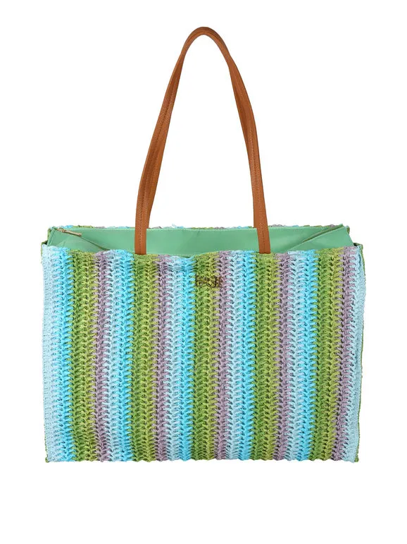 Basile Bolso de playa de paja de colores