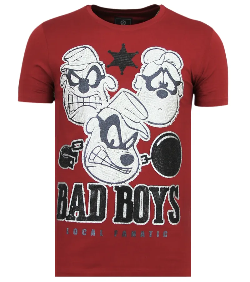 BEAGLE BOYS RHINESTONES  CAMISETAS HOMBRE  6319B  BURDEOS