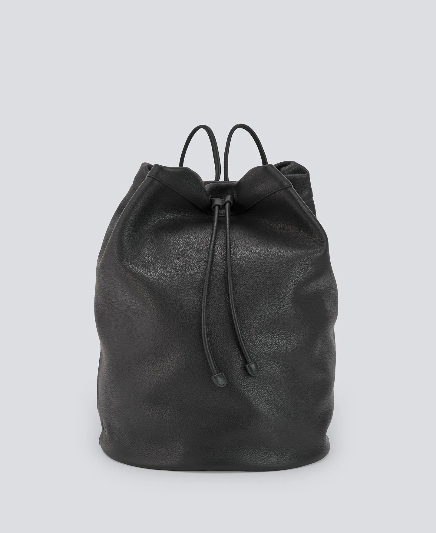 Black leather backpack man