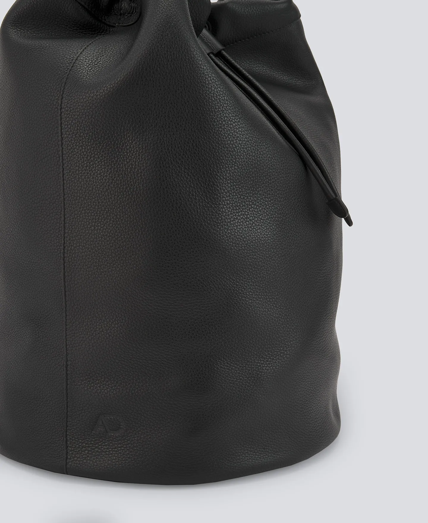 Black leather backpack man