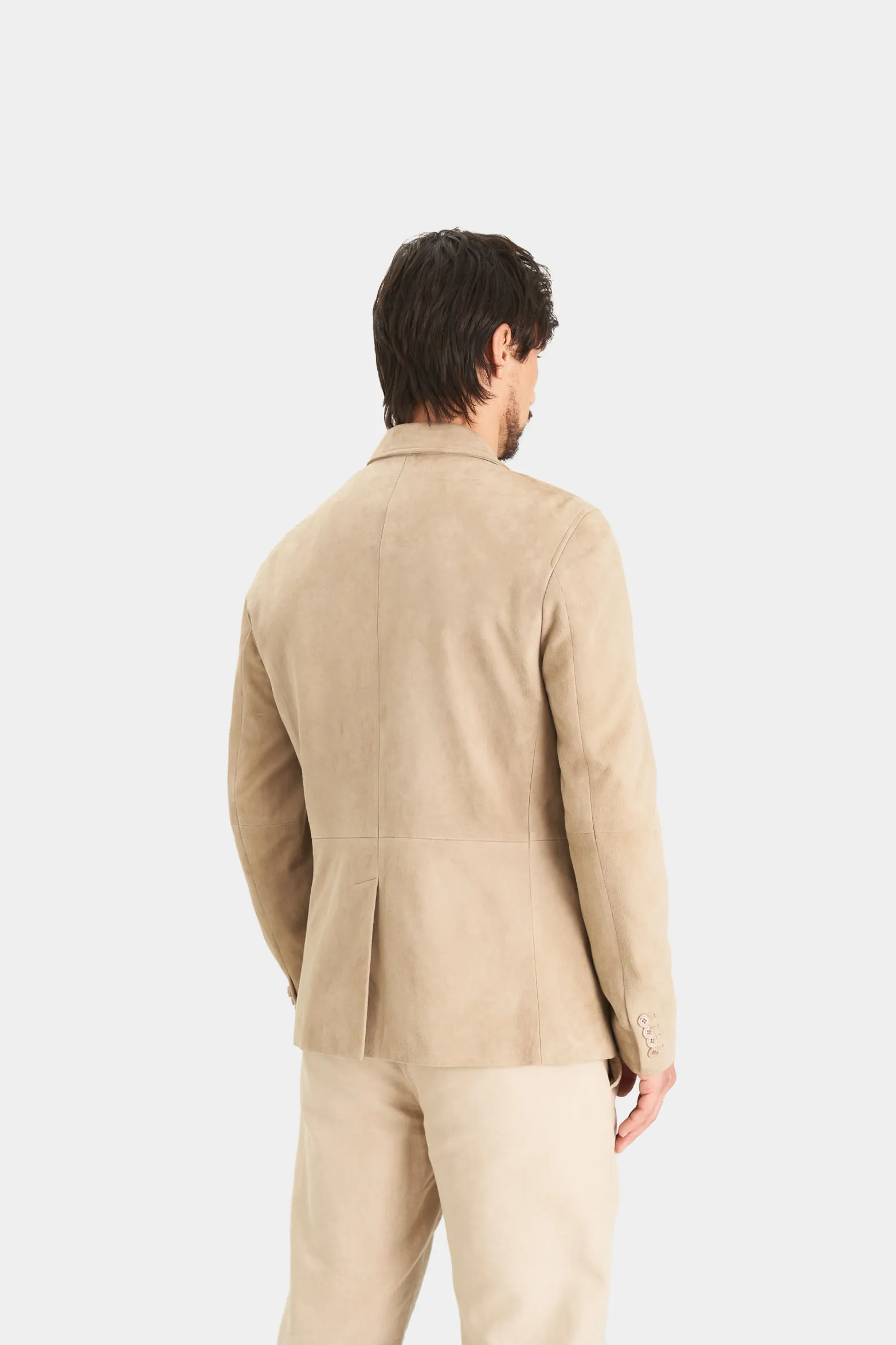Blazer niger de gamuza para hombre fit semi ajustado