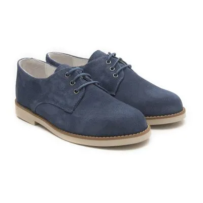 Blucher comunion liso azul iris