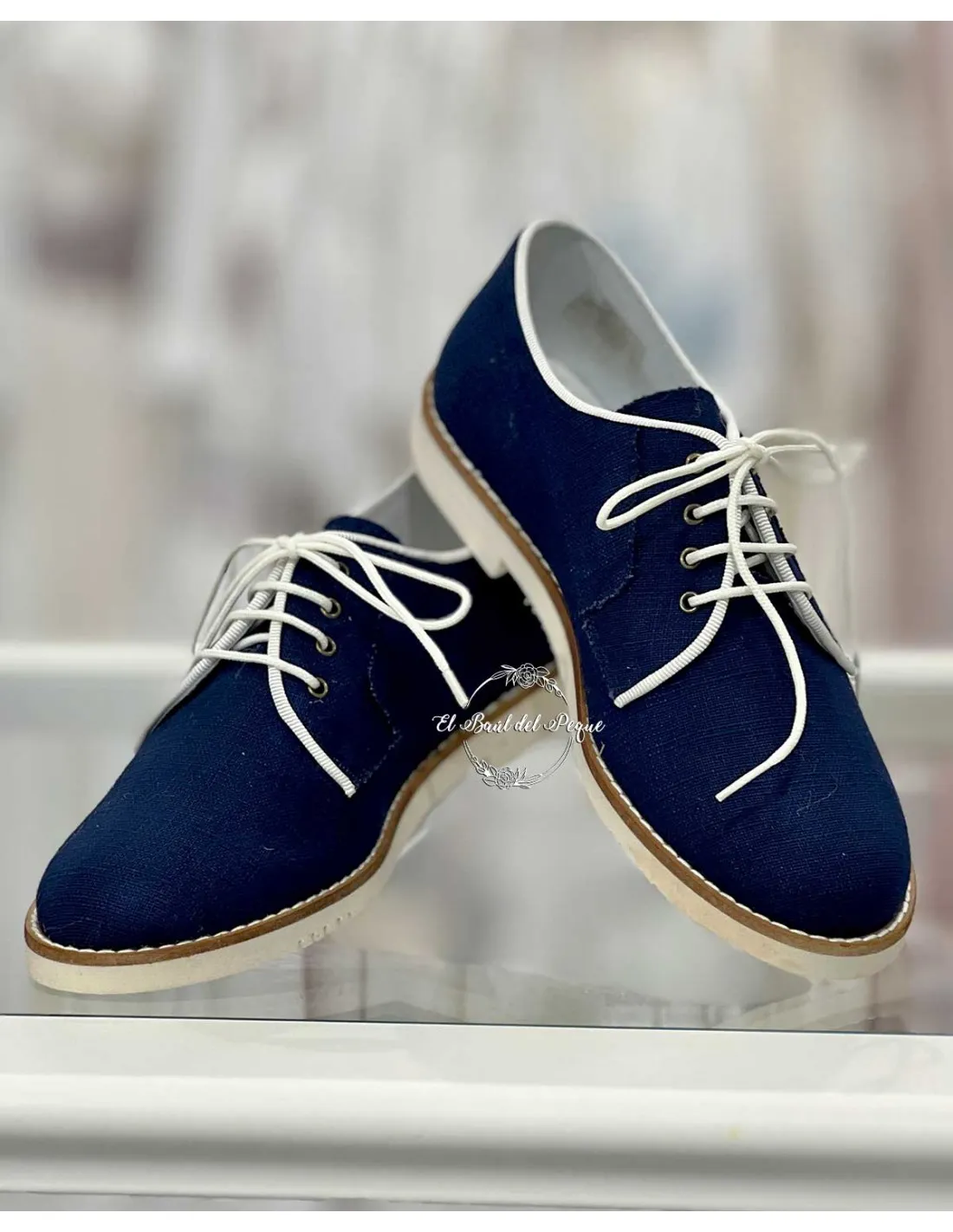 Blucher Niño Comunión Guxs Shoes Marino Vivo Crudo