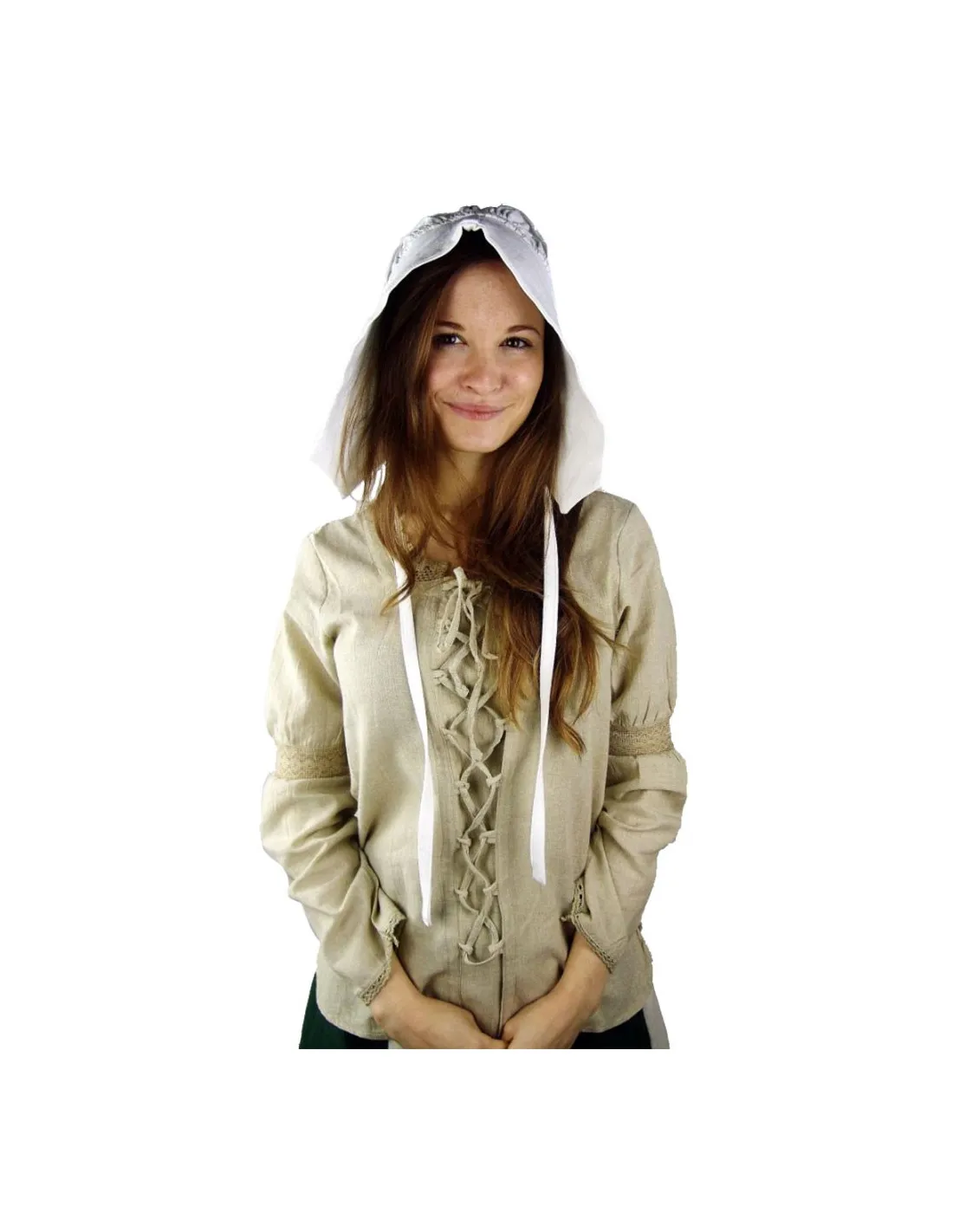 Blusa medieval Emmi algodón cordones