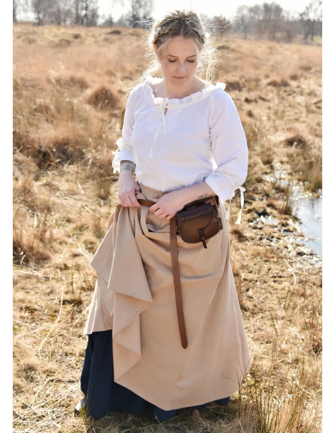 Blusa medieval mujer Birga, blanco