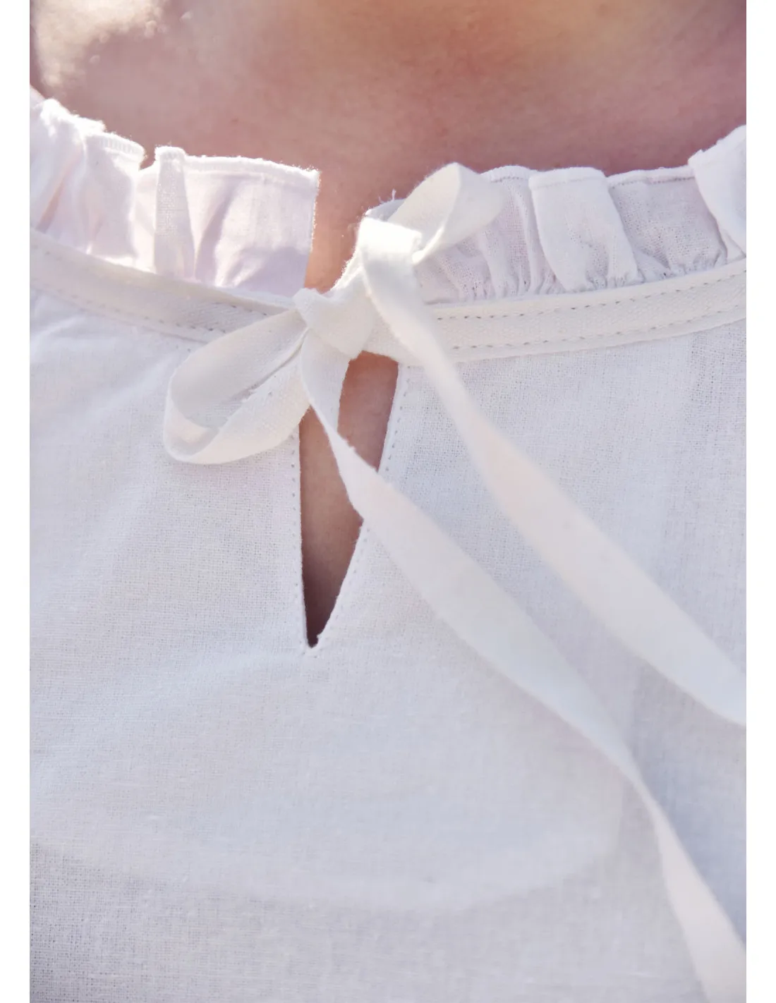 Blusa medieval mujer Birga, blanco