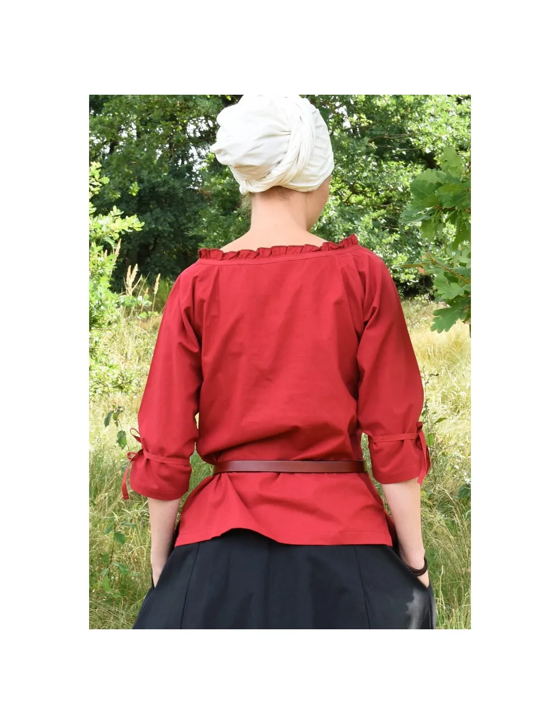 Blusa medieval mujer Birga, rojo