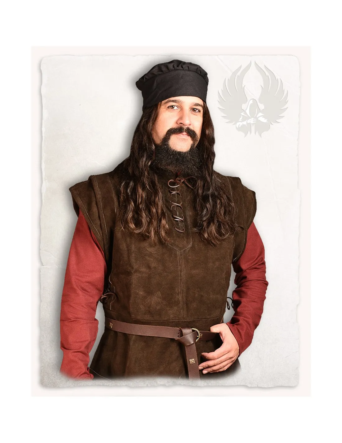 BOINA MEDIEVAL ITALIANA ARMIN  NEGRA