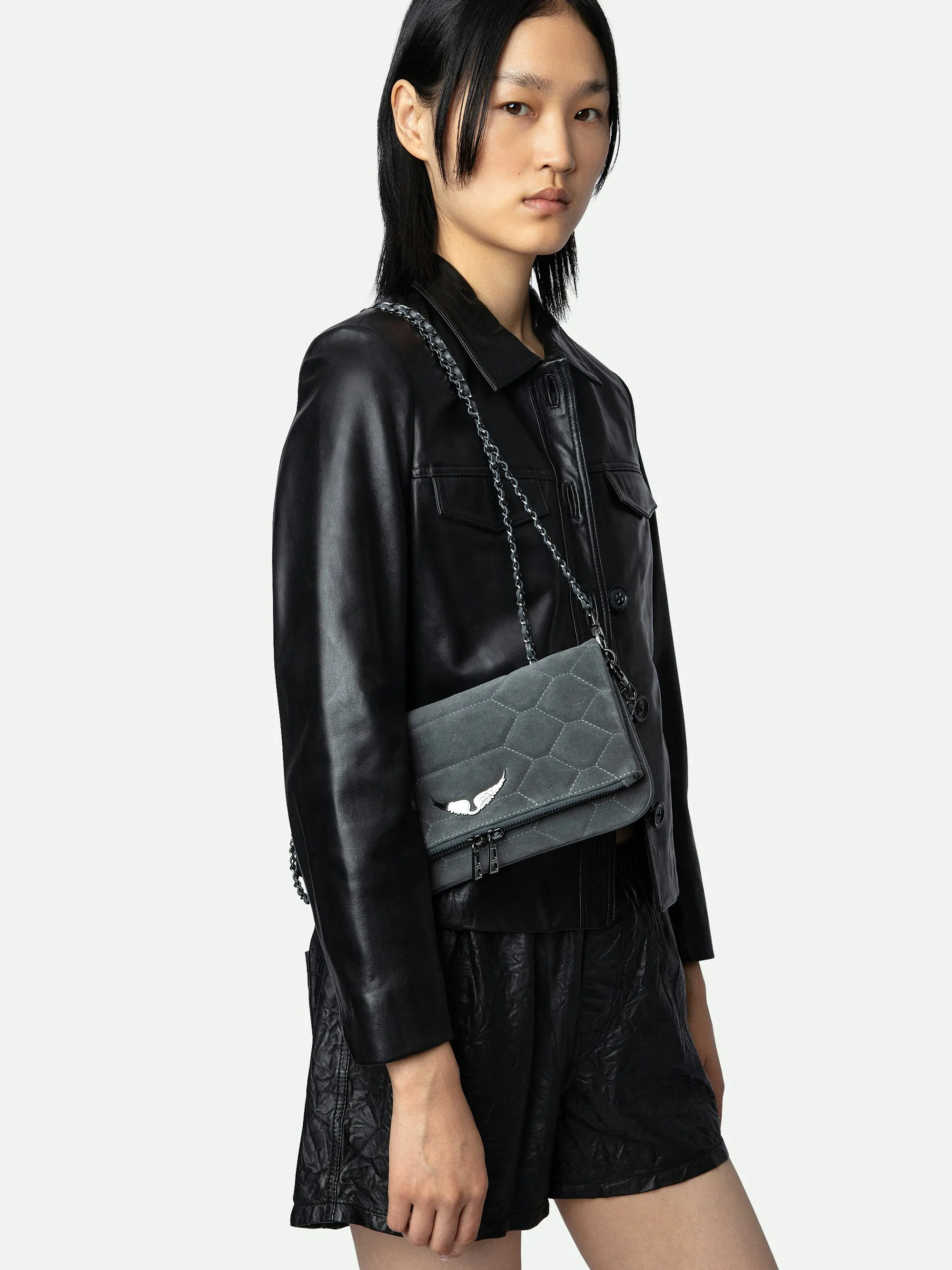 Bolso de mano Rock de ante acolchado