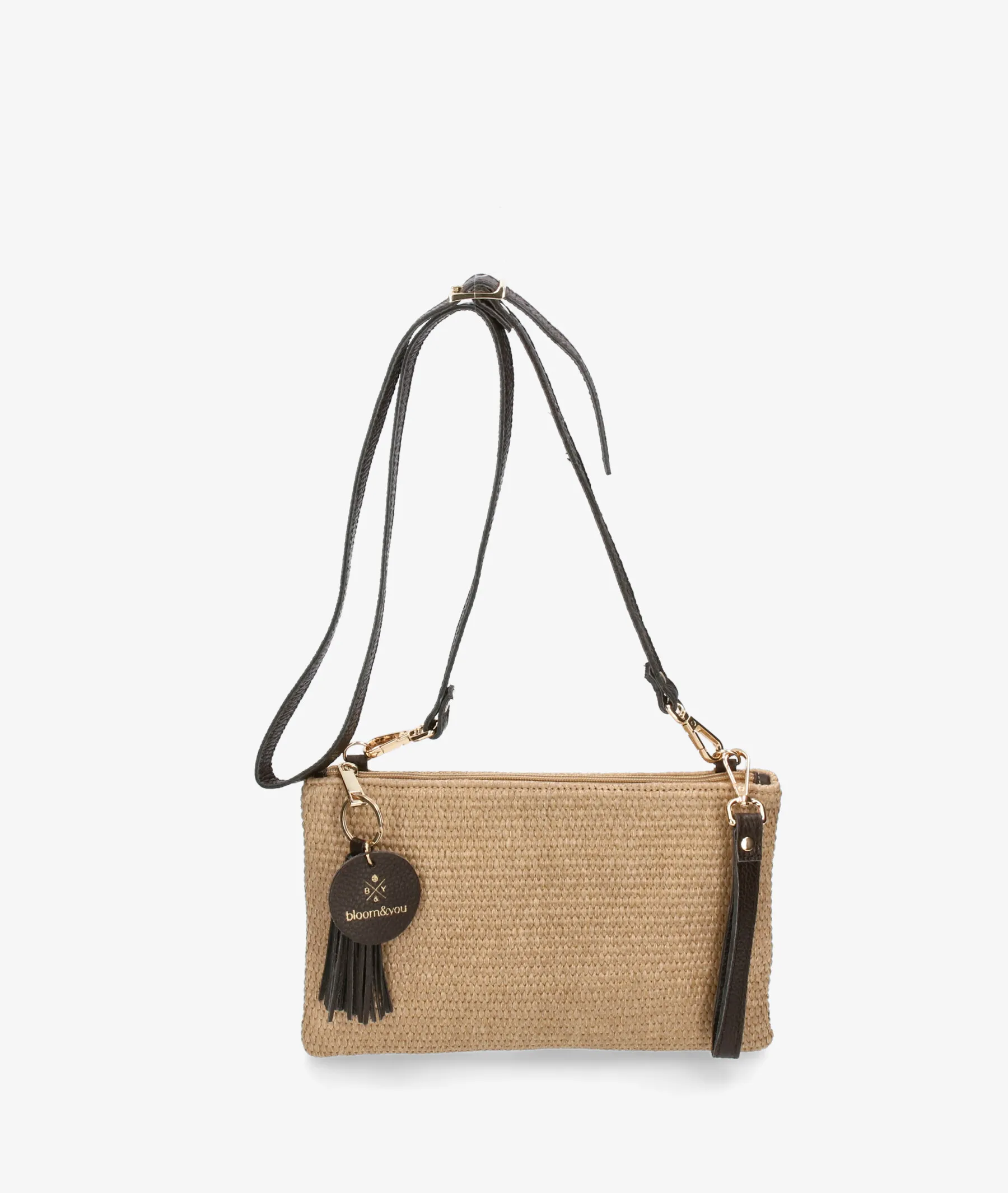 Bolso de rafia bloom&you MIST FOLDER en beige  Medidas 28 x 18 x 1 cmts