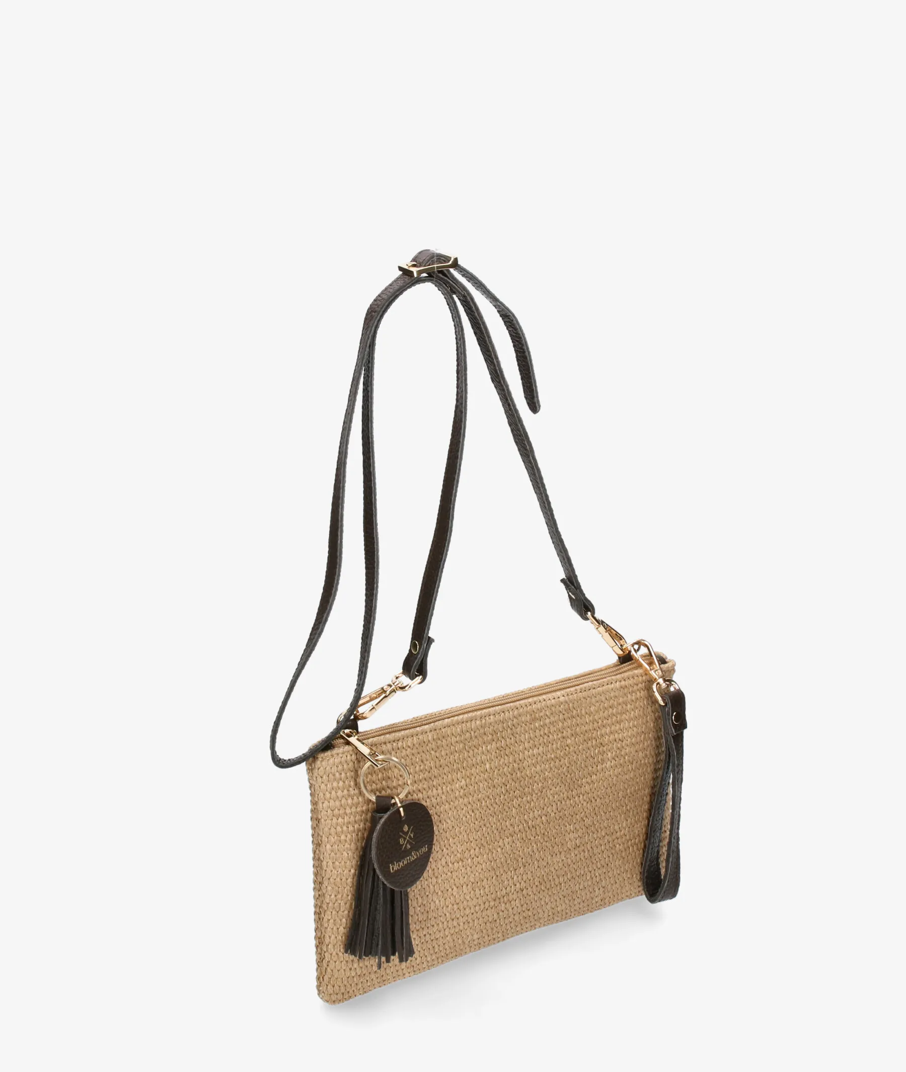 Bolso de rafia bloom&you MIST FOLDER en beige  Medidas 28 x 18 x 1 cmts