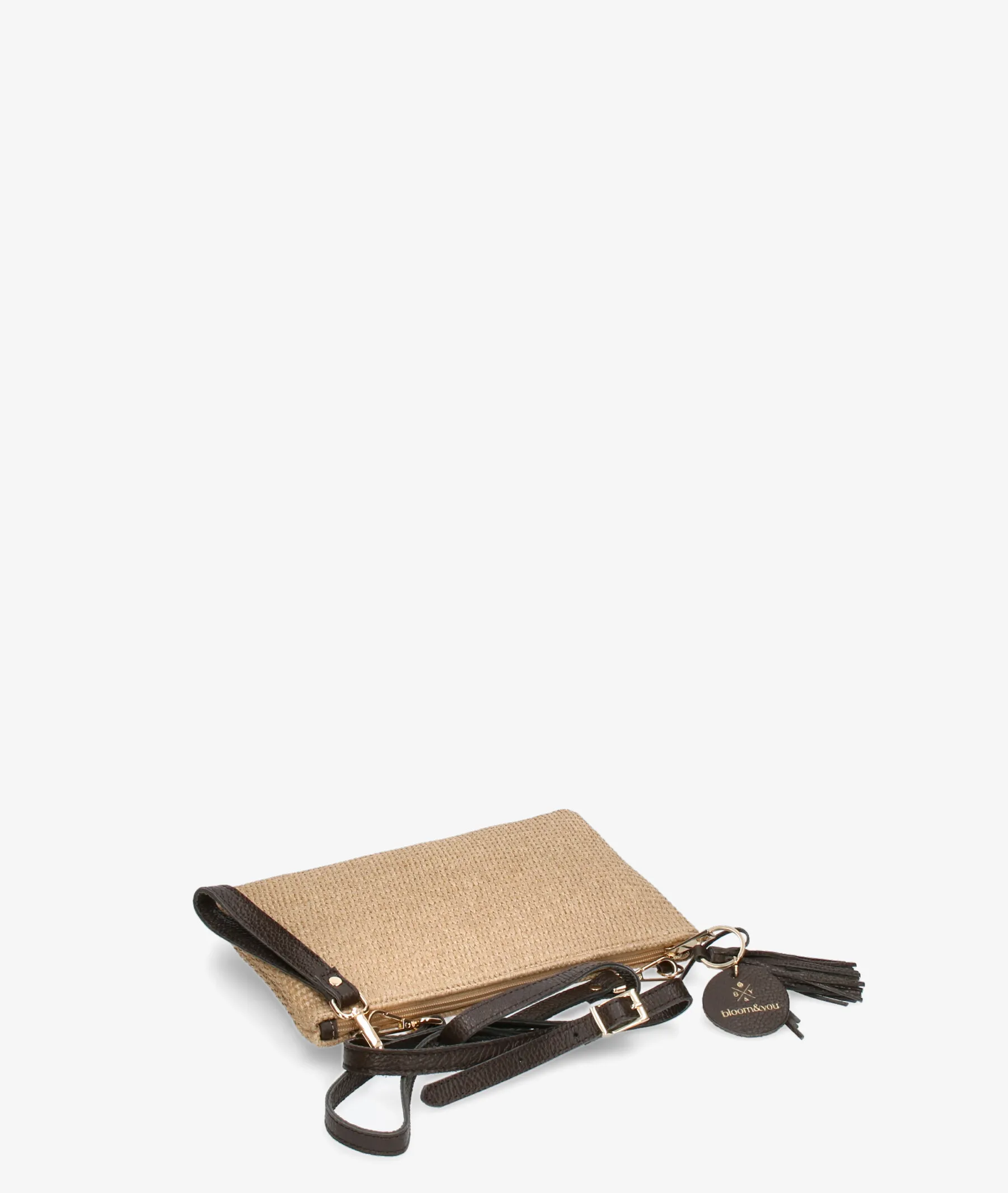 Bolso de rafia bloom&you MIST FOLDER en beige  Medidas 28 x 18 x 1 cmts