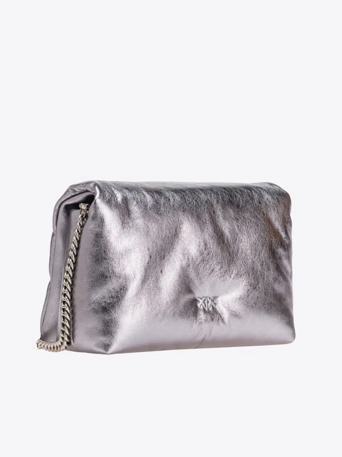 BOLSO MEDIANO ACOLCHADO METALIZADO LOVE PUFF PINKO