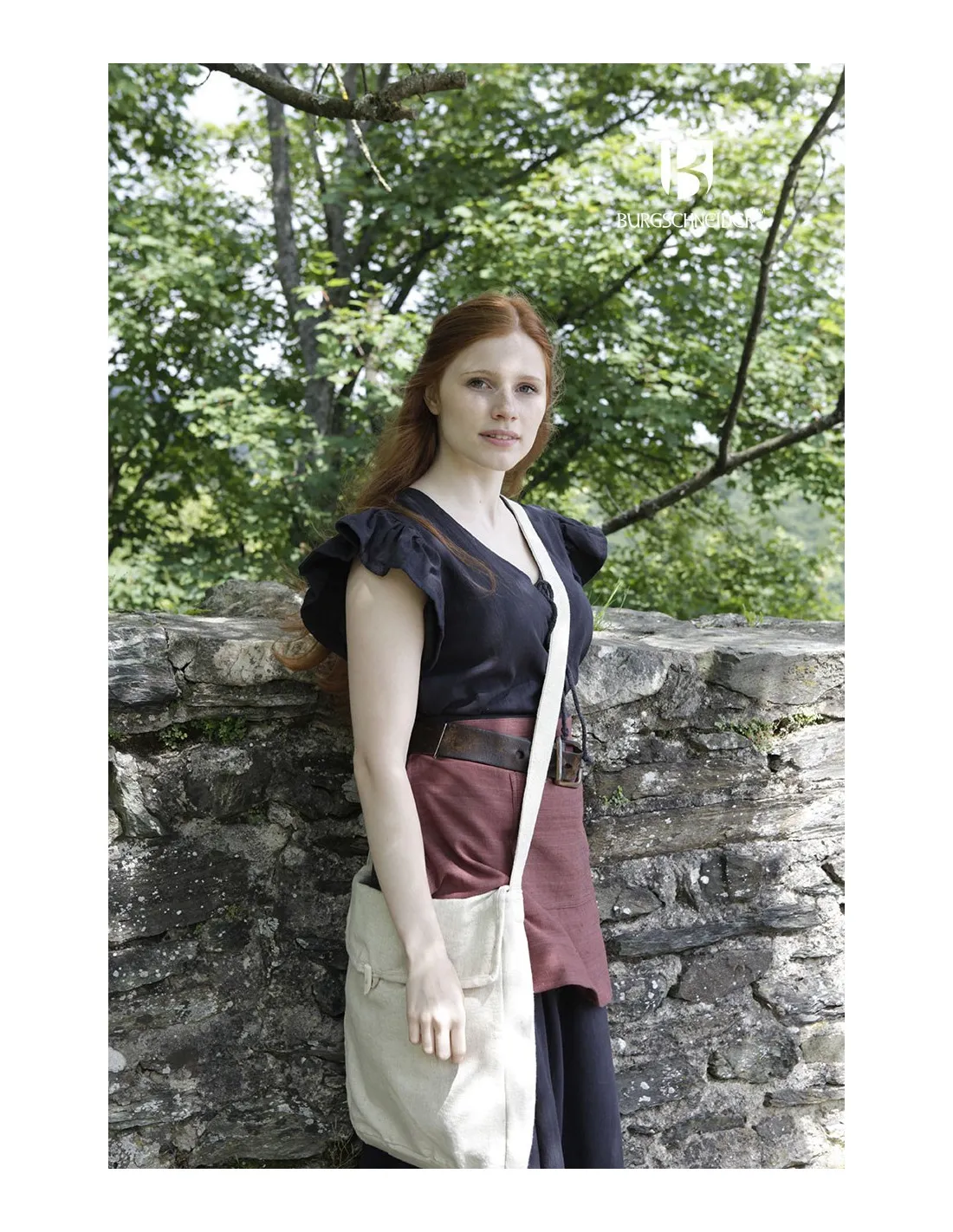 Bolso medieval Ehwaz, cierre cuerno