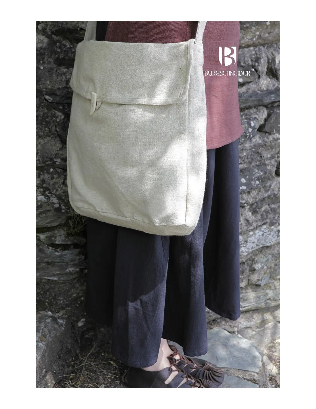 Bolso medieval Ehwaz, cierre cuerno