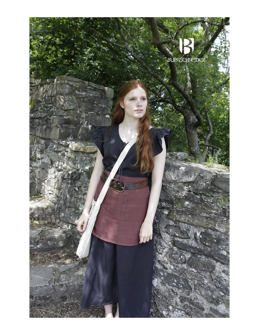 Bolso medieval Ehwaz, cierre cuerno