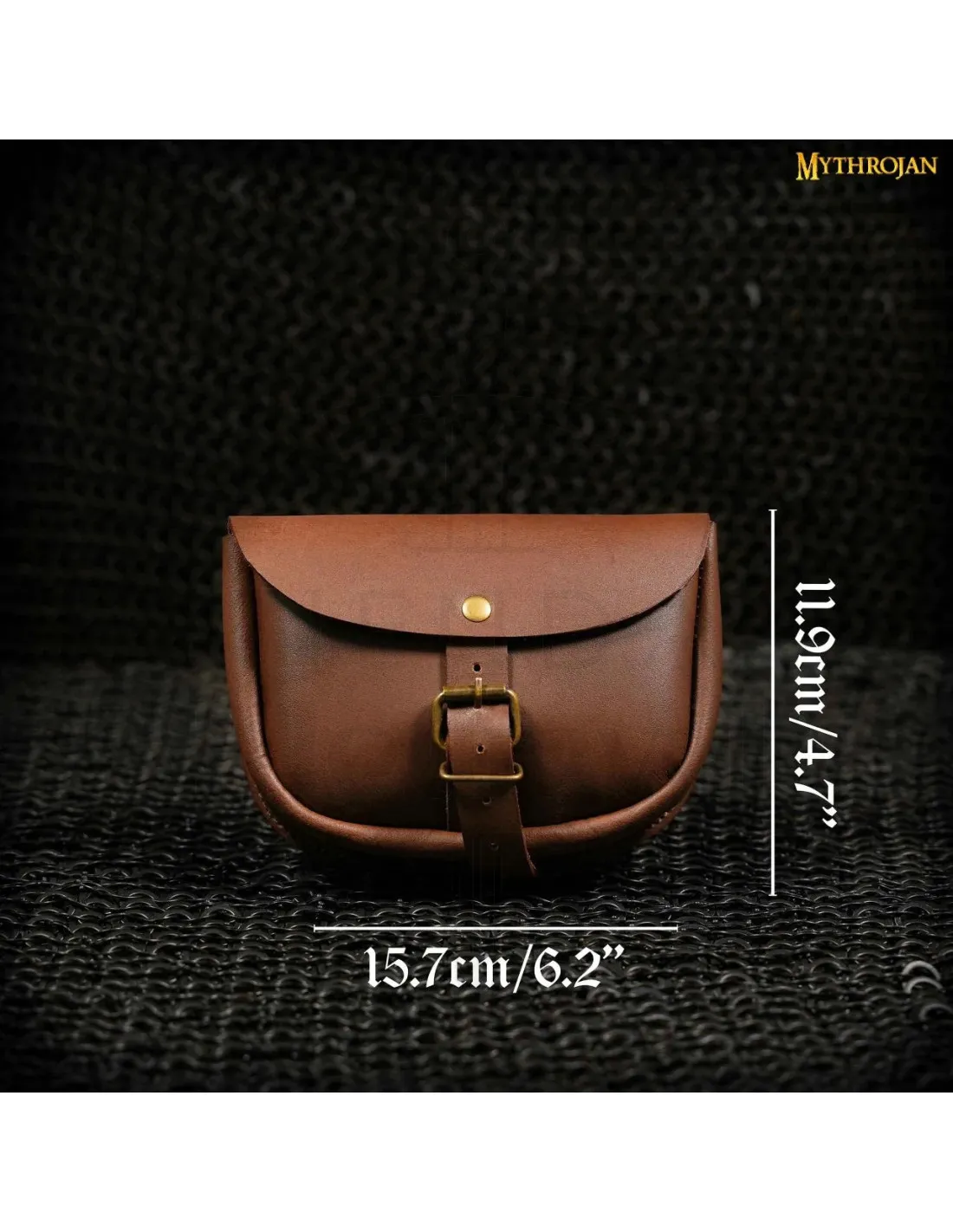 Bolso medieval sencillo cuero marrón