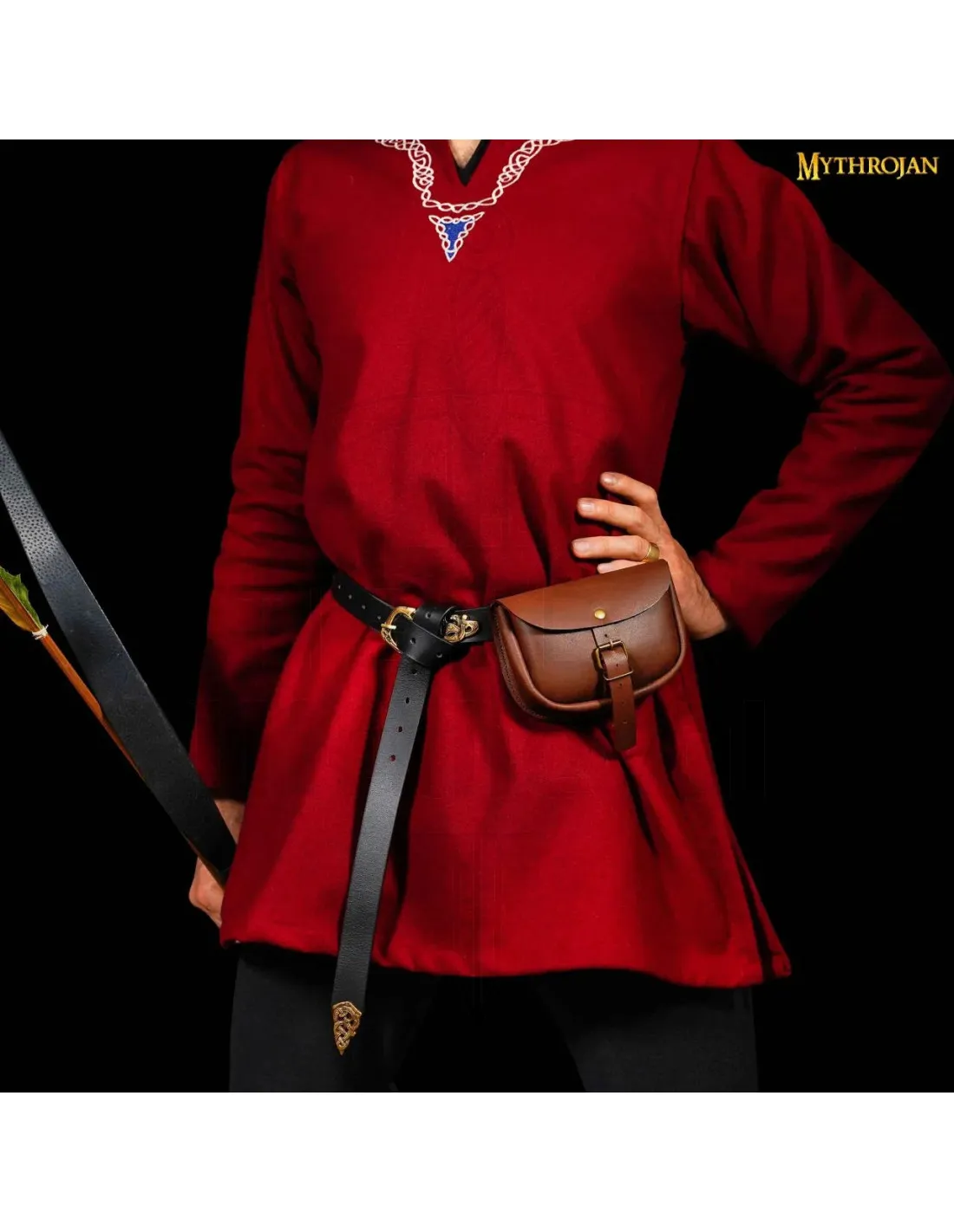 Bolso medieval sencillo cuero marrón
