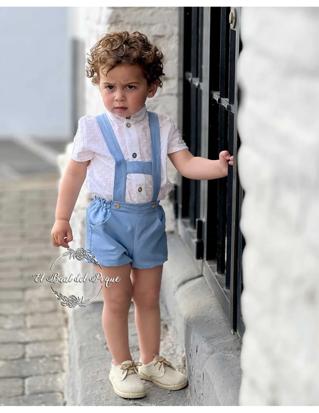 Bombacho con Tirantes Niño Bebé Ceremonia Azul Celeste Julietas
