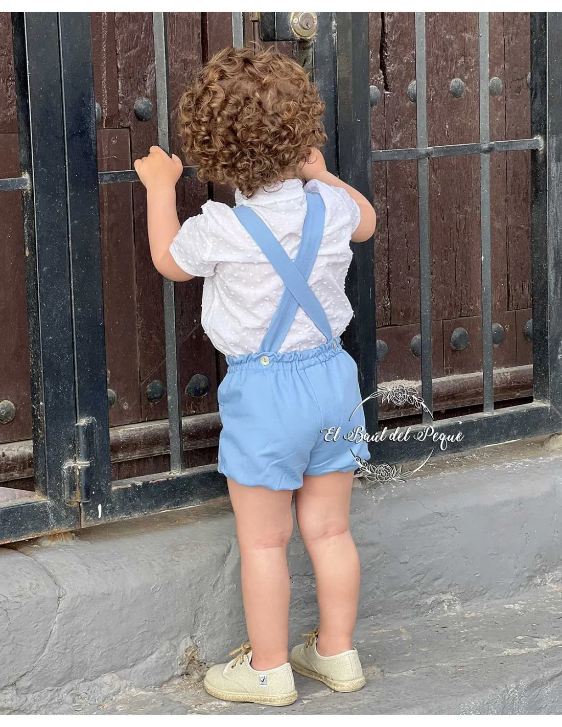 Bombacho con Tirantes Niño Bebé Ceremonia Azul Celeste Julietas