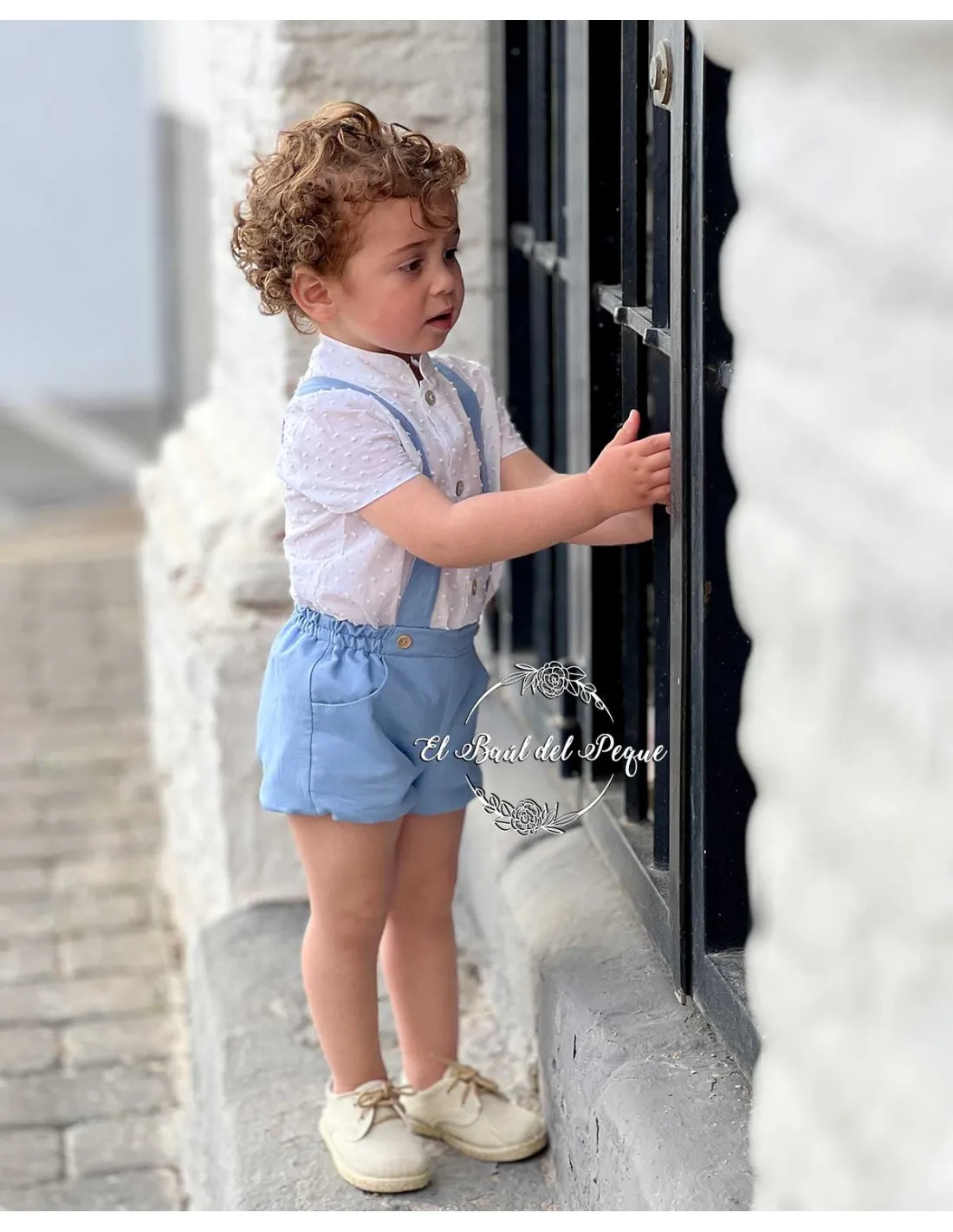Bombacho con Tirantes Niño Bebé Ceremonia Azul Celeste Julietas
