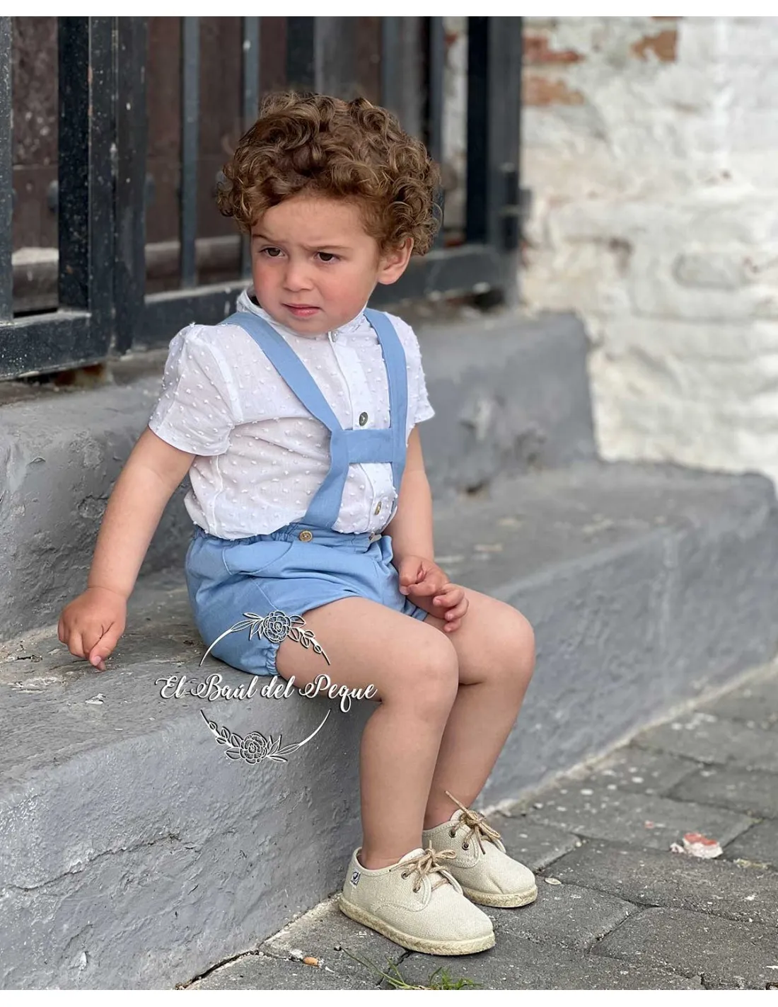 Bombacho con Tirantes Niño Bebé Ceremonia Azul Celeste Julietas