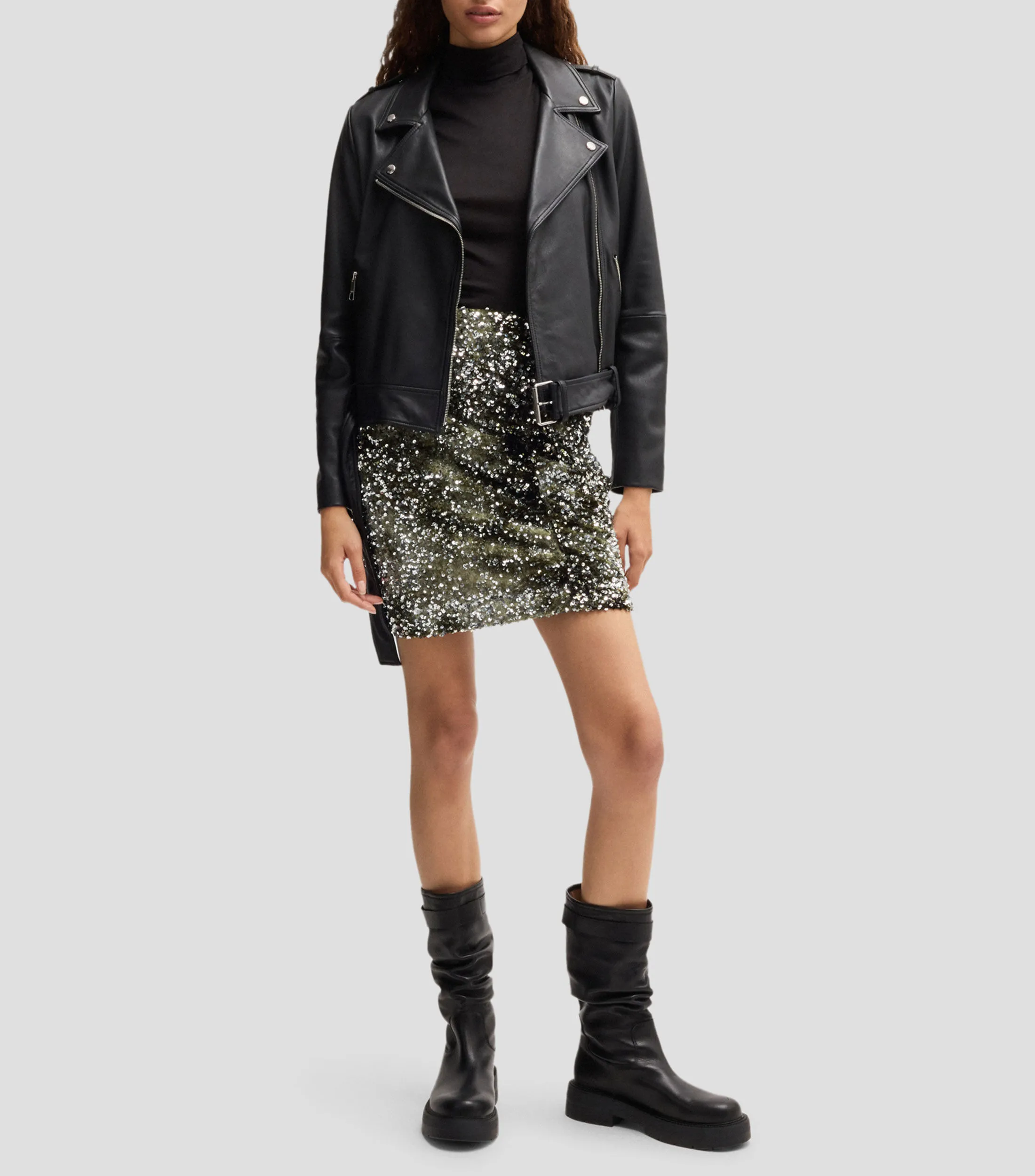 Boss Minifalda ajustada de velur con detalles fruncidos Mujer