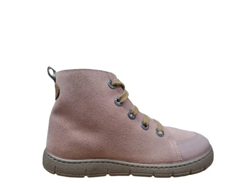 BOTA DE PIEL CON FORRO DE PELO TITANITOS EN COLOR ROSA U312 LEVA