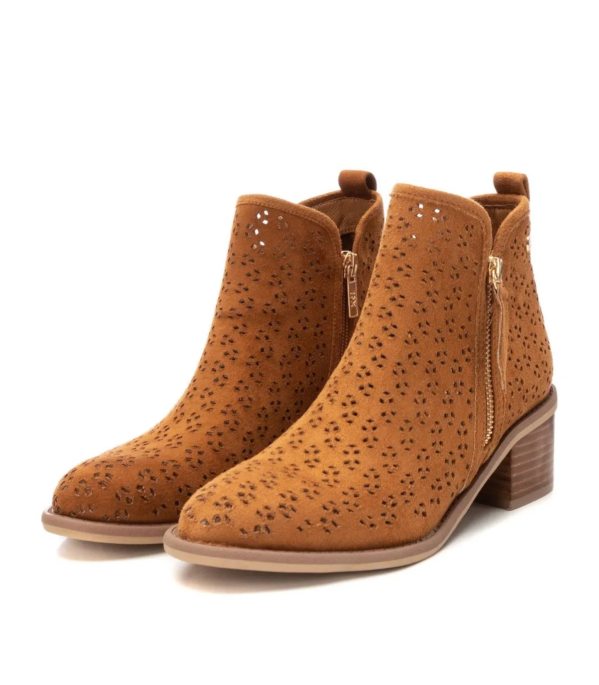 Botines camperos mujer Xti camel tacón medio