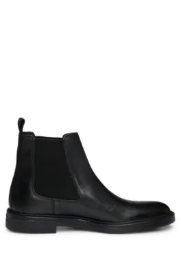 Botines Chelsea de piel con detalle de rayas de la marca