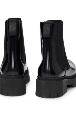 Botines Chelsea de piel sintética con suela gruesa