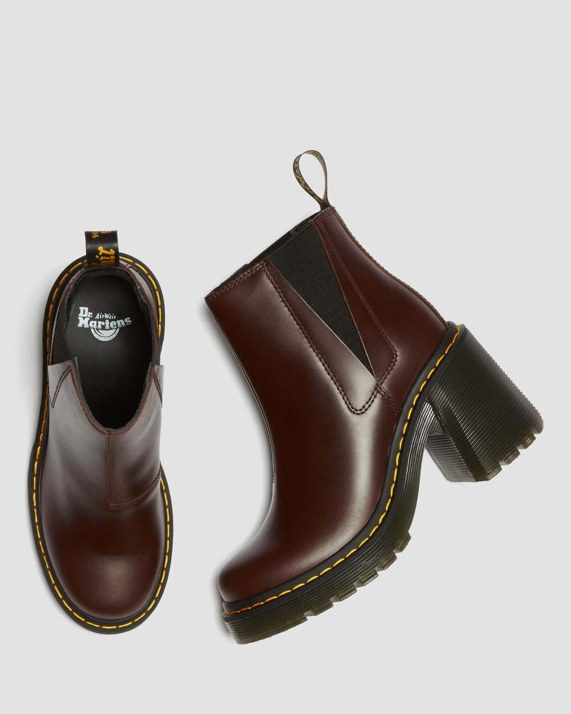 Botines Chelsea de tacón ancho Spence de piel