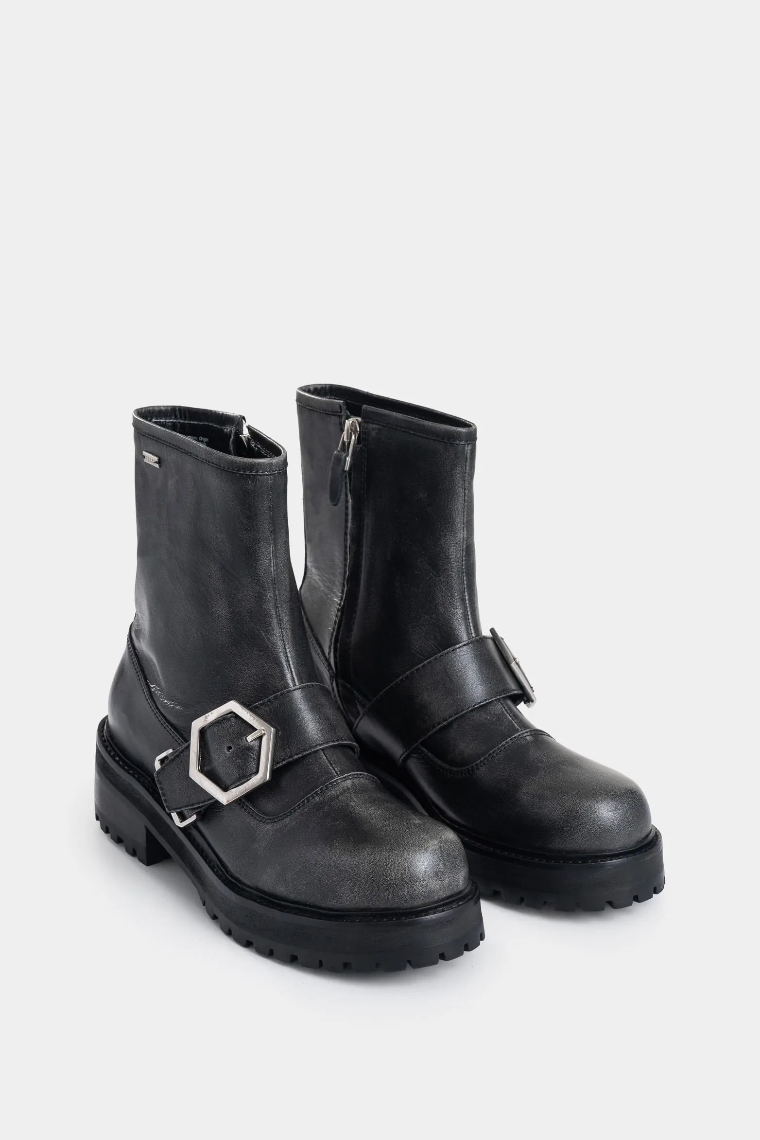 Botines Chelsea Noir de cuero brush off para mujer tipo rider