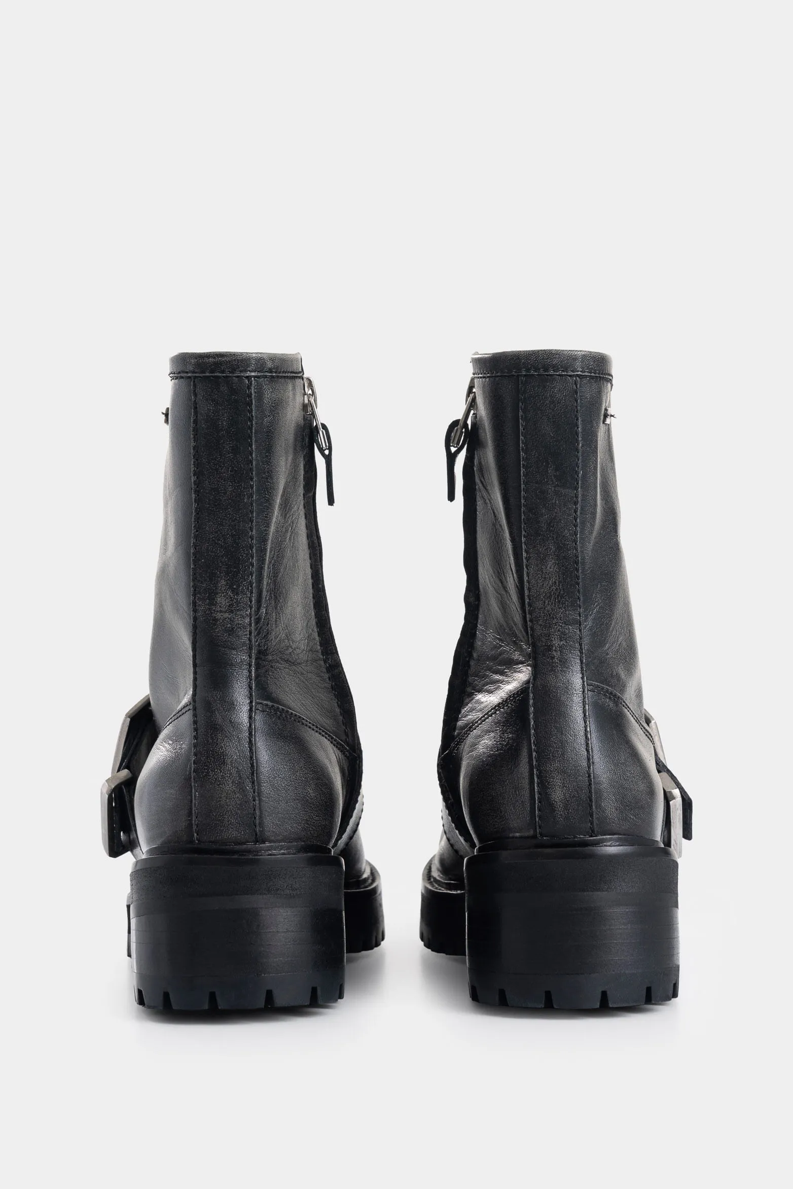 Botines Chelsea Noir de cuero brush off para mujer tipo rider
